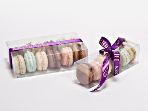 Artichoke; Macarons Clear Custom Acetate Boxes Used for Candy, Nuts, Chocolate and Macaron Packaging