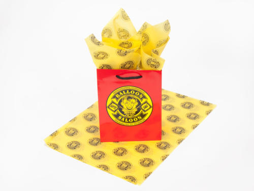 Balloon Saloon Bags Gift Tissue, Custom Printed Tissue, Patterns. Yellow Tissue for Gifts, Laminated Bag, Paper Bag