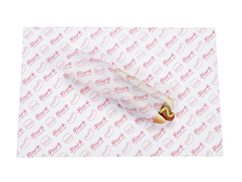 Bark Wrap with Hot Dog, Hamburger and French Fry Wrap Food Packaging Waxed Food Wrap Grease Resistant Packaging