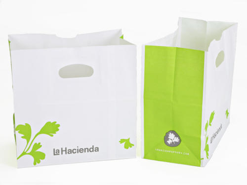 La Hacienda Die Cut White Paper Bag Die Cut Paper Bag Kraft Shopping Bag Upscale Packaging Design Twisted Paper Handled Shopping Bag White Shopping Bag Natural Paper Shopping Bags Recycled And Recyclable Import Only