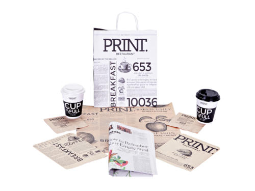 Print, Custom Printed, Coordinated Packaging, Cookie Bags, Coffee Cups, Wave Cups, Paper Bag, Wax Paper