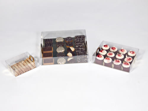 Rectangular Clear Acetate Boxes Used For Packing Cupcakes, Truffles, Donuts, Cake Pops, Biscotti And Other Food Delicacies; All Sizes Made-To-Order