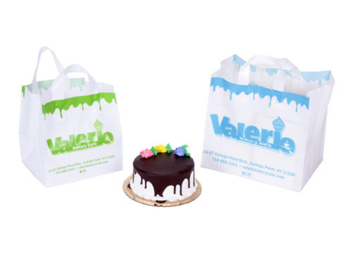 Valerio Bakery Custom Printed Soft Loop Plastic Bag - Small and Large