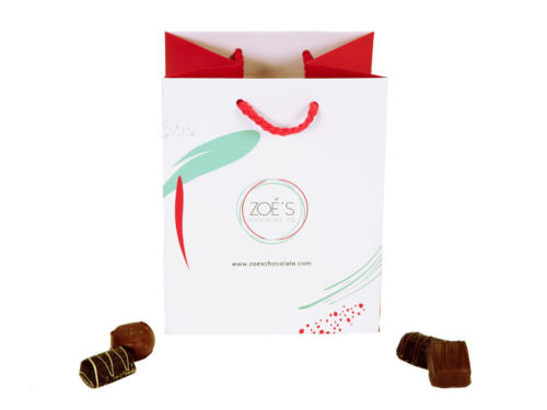 Zoe's Custom Made Laminated Paper Gift Bag, Chocolate Bag