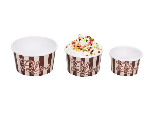 Fellini Gelato Cups 3 Sizes Cold Cups Custom Printed Ice Cream Cups, Cold Container, Gelato Cups, Frozen Dessert Branding, Cold Paper Cups, Frozen Yogurt