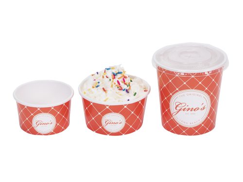 Ginos Ice Cream Cups GelatoCustom Printed Ice Cream Cups, Cold Container, Gelato Cups, Frozen Dessert Branding, Cold Paper Cups, Frozen Yogurt